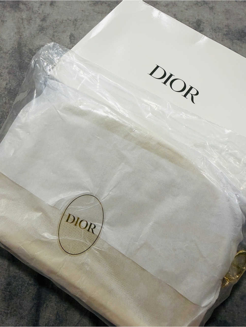 Dior Make Up Pouch Mesh With Embroidery